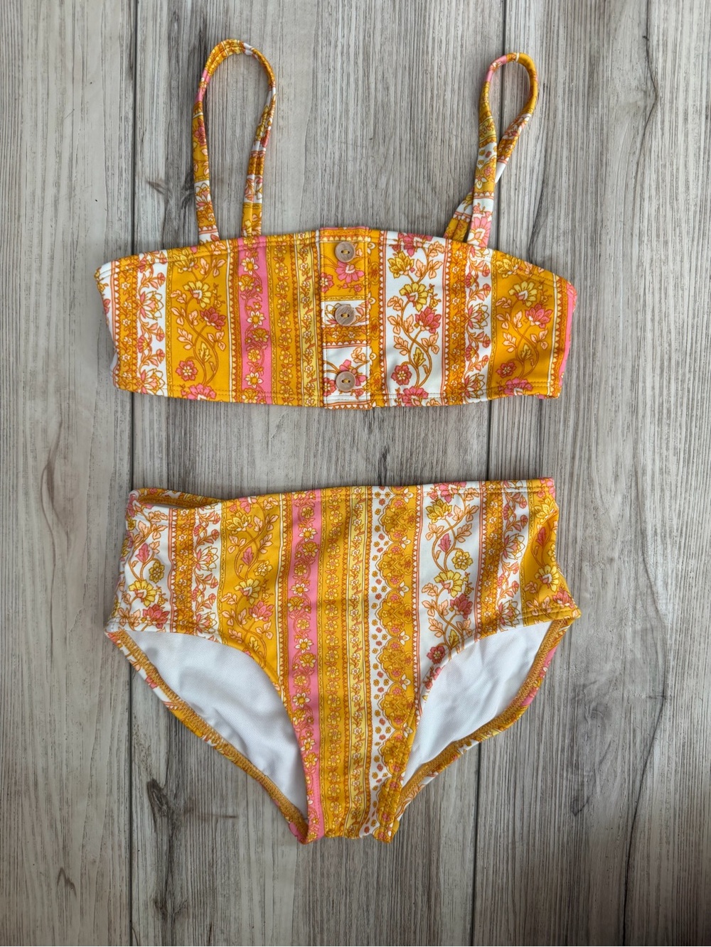 art class Yellow & Pink Floral Stripe Two-Piece Bikini